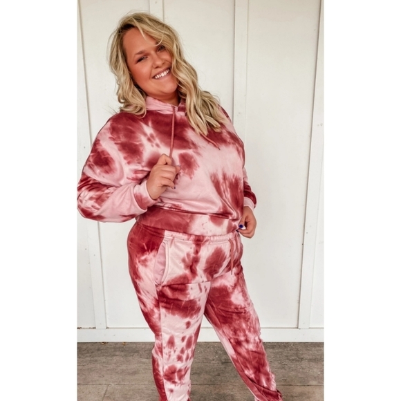Tie dye 2 piece crop top & jogger pant set Sz. L/XL - Picture 1 of 13